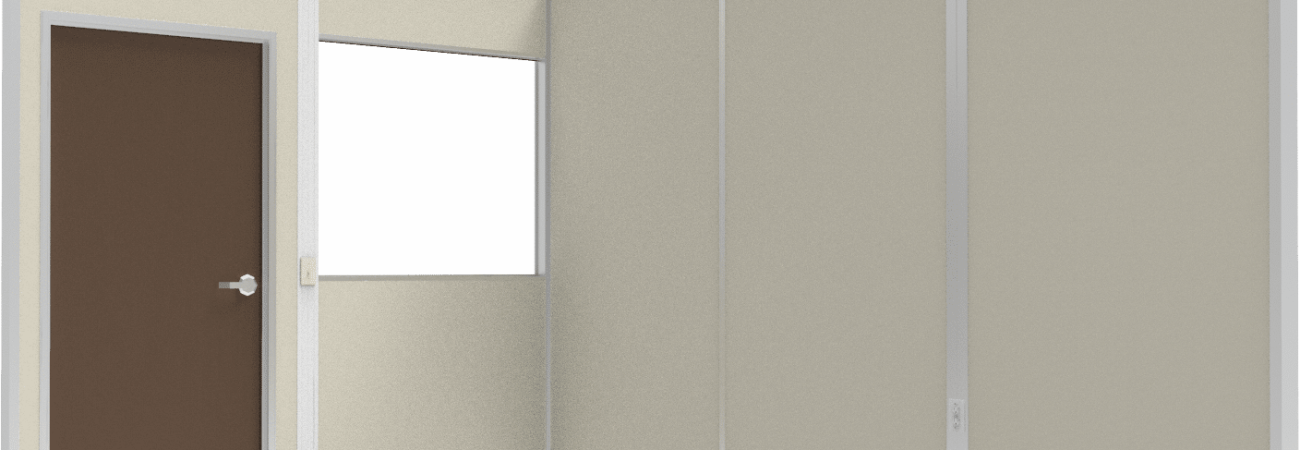 Off white modular wall panels.