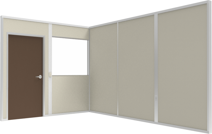 Off white modular wall panels.