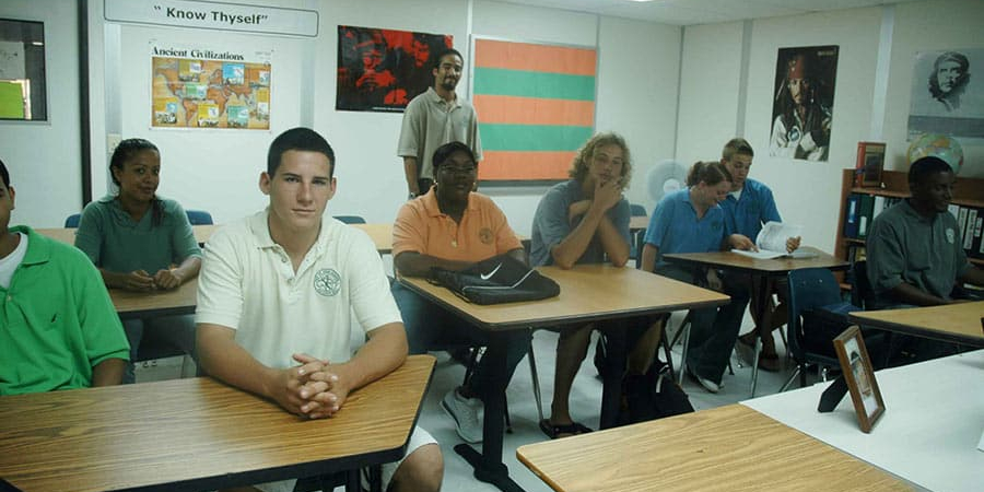 Students seated in a classroom inside an Allied Modular learning space, showcasing modular buildings for schools with bright interiors and functional layouts.