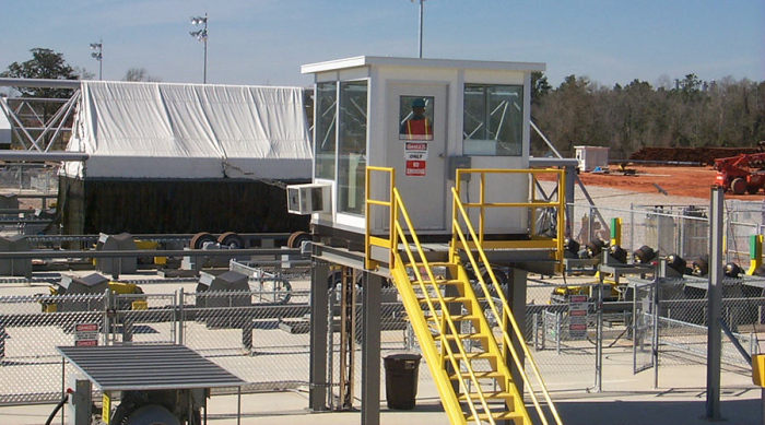 A secure guard shack.