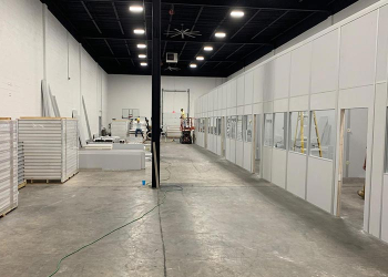 In-plant modular office partitions.
