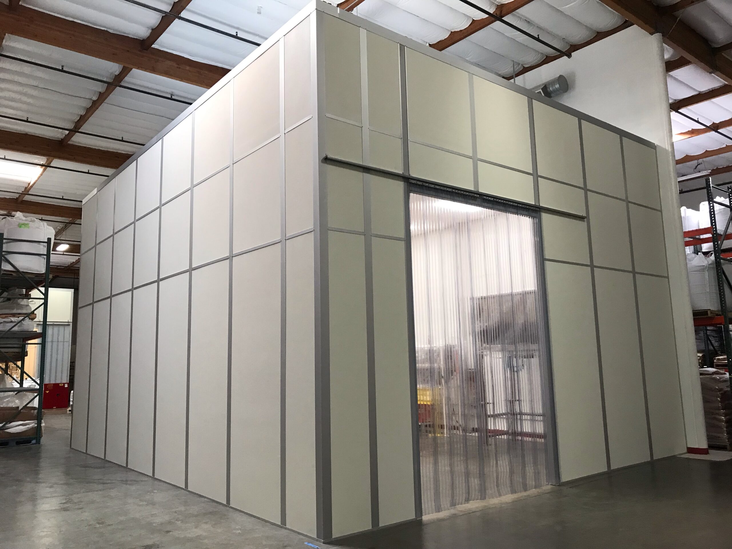 Tall walls in an implant office modular construction