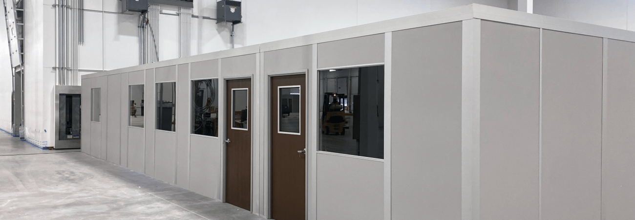 A modular in-plant office building. A modular office within a warehouse by allied modular inplant modular warehouse buildings Allied Modular multi inplant warehouse office