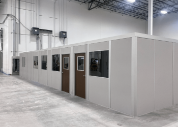 A modular in-plant office building. A modular office within a warehouse by allied modular inplant modular warehouse buildings Allied Modular multi inplant warehouse office