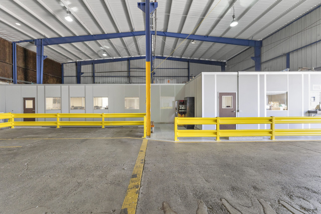 A large in-plant office within a warehouse.
