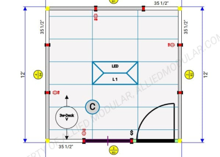 12'x12' quick ship allied modular building blueprint 12x12 modular buildings for quick and efficient use