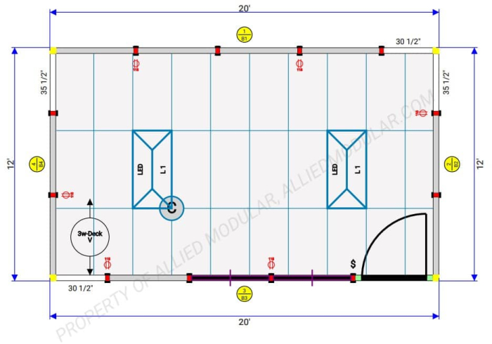 12x20 blue print Allied Modular quick ship Quick ship buildings for fast and efficient solutions.