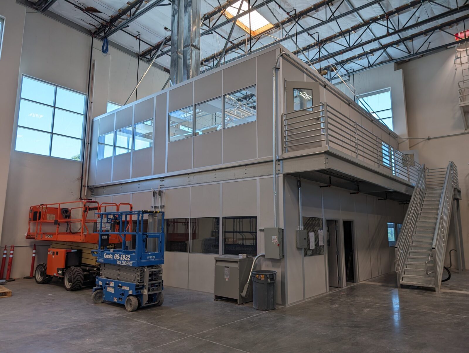 A two-story building made with modular construction methods.