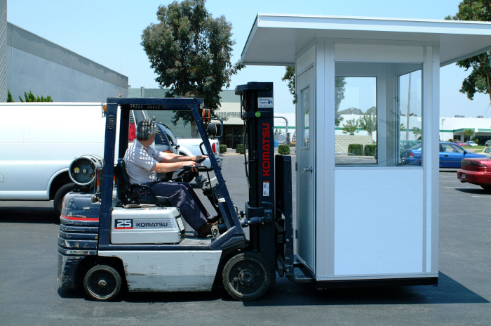 forklift forkliftable elevated guard house guard shack guard booth made by allied modular - modular guardhouse vision tower