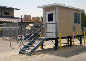 elevated guard house guard shack guard booth made by allied modular - modular guardhouse vision tower