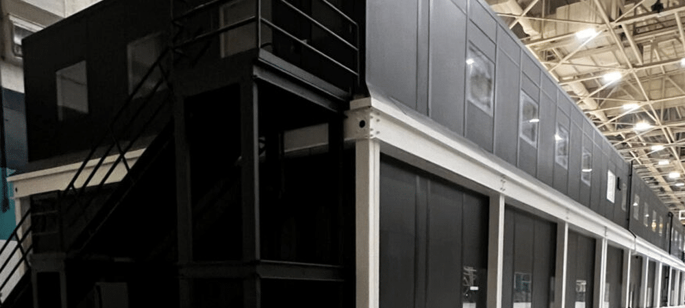 Allied Modular two-story modular building solution for manufacturing installed inside an industrial plant